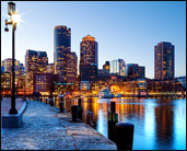 Boston MA in the evening