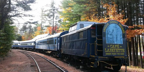Fall Train Scene - Cafe Lafayette Dinner Train - North Woodstock, NH