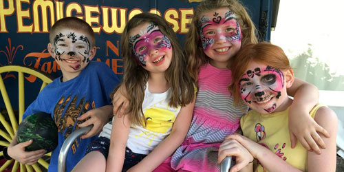 Face Painted Kids 500x250 - Clark's Trading Post - Lincoln, NH