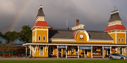 Rainbow at Norcross Circle - Conway Scenic Railroad - North Conway, NH