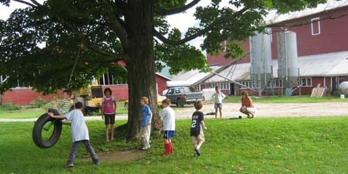 Children on Swing - Liberty Hill Farm Inn - Rochester, VT