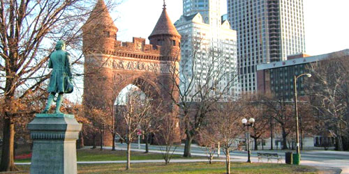 Bushnell Park on Trinity Street in Hartford, CT