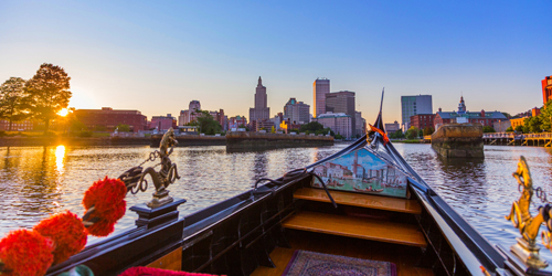 Gondola at Dusk - Providence Warwick Convention & Visitors Bureau - Providence, RI