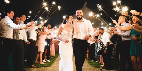 Night Wedding Ceremony - The Wolfeboro Inn - Wolfeboro, NH - Credit Callan Photo