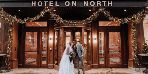 Winter Wedding Couple - Hotel on North - Pittsfield, MA - Photo Credit Elaina Mortali