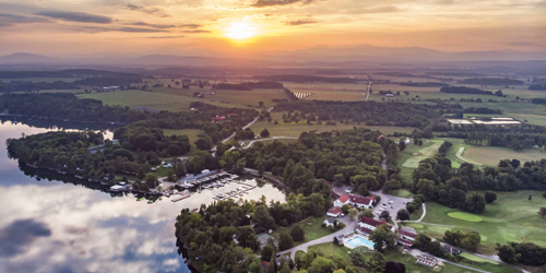 Sunset Aerial View - Basin Harbor - Vergennes, VT