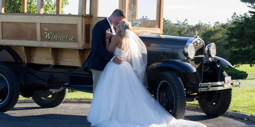 Bride & Groom Embrace - Winnetu Oceanside Resort - Edgartown, MA