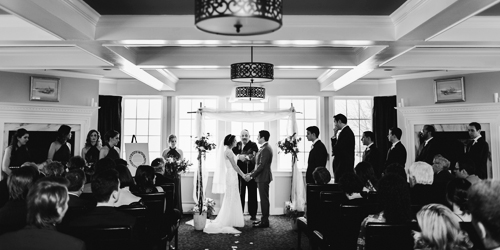 Wedding Ceremony BW - The Reluctant Panther Inn & Restaurant - Manchester Village, VT