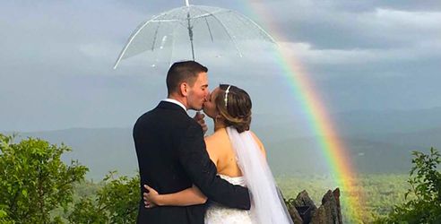 Wedding Couple Rainbow - Castle in the Clouds - Moultonborough, NH