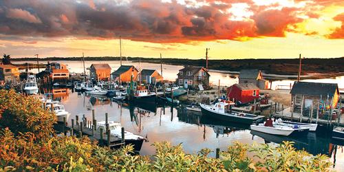 Sunset on the Dock at Memensha - Martha's Vineyard, MA - Photo Credit Mass. Office of Tourism