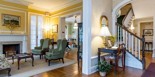 Front Hall Fireplace & Staircase - Stanton House Inn - Greenwich, CT