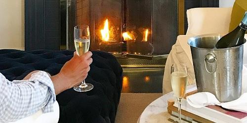 Champagne by the Fireplace - The Kennebunkport Inn - Kennebunkport, ME