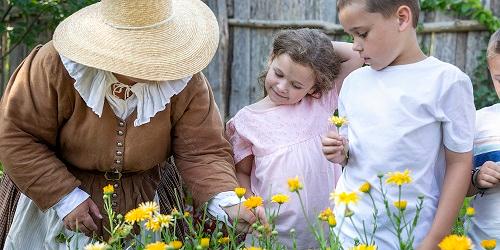Children & Flowers - Plimoth Patuxet - Plymouth, MA