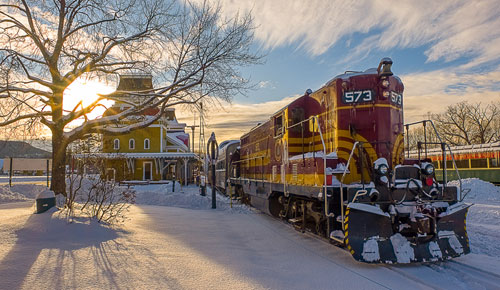 Winter Bartlett Train & Station - Conway Scenic Railroad - North Conway, NH