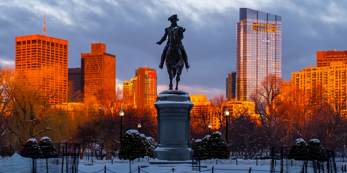 Winter in Boston Public Garden, Massachusetts - VisitNewEngland