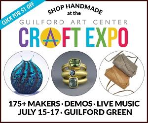 The Guilford Craft Expo presented by ArtRider - July 15-17, 2022 at the Guilford Town Green in Guilford, CT. Click Here to reserve your tickets!