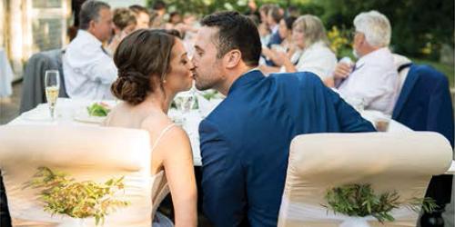 Bride & Groom Kiss - Westbrook Inn B&B - Westbrook, CT