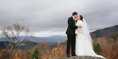 Winter Wedding Kiss - Mountain Club on Loon - Lincoln, NH