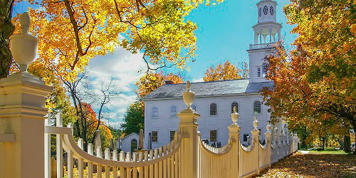 Old First Church & Robert Frost Burial Ground in Fall - Photo Credit Thomas Schoeller Photography