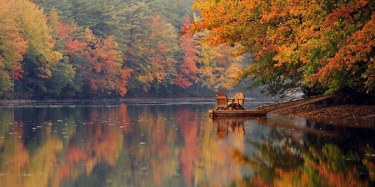 Fall Adirondack Chairs Near Portland Maine - VisitNewEngland